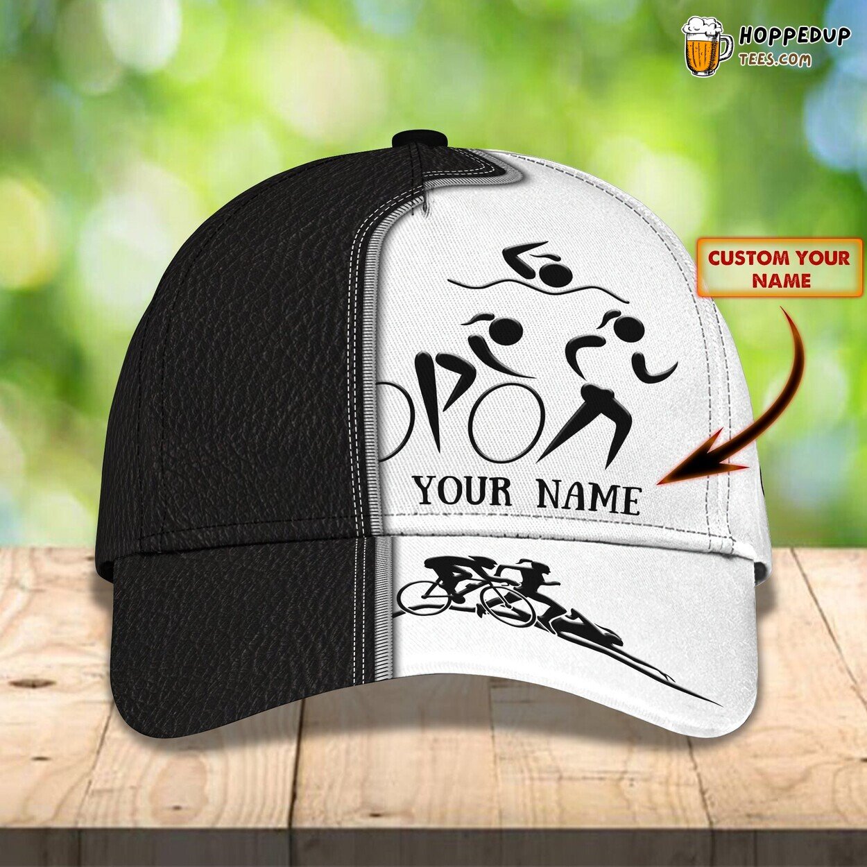 Triathlon Inspired 3D Classic Cap Personalized Name Unique Elegant Styling
