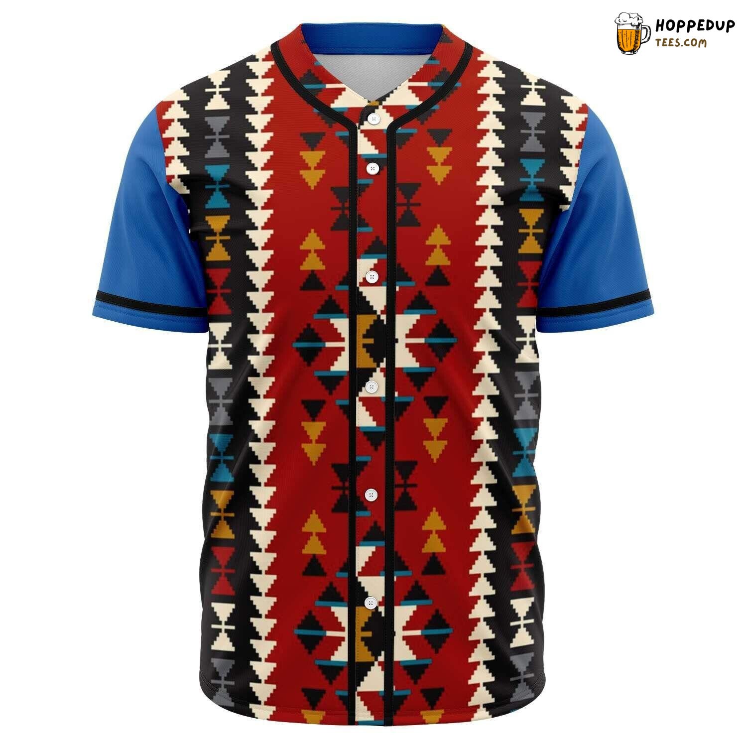 Tribal Seamless Geometric Native American Baseball Tee Jersey Shirts 3D