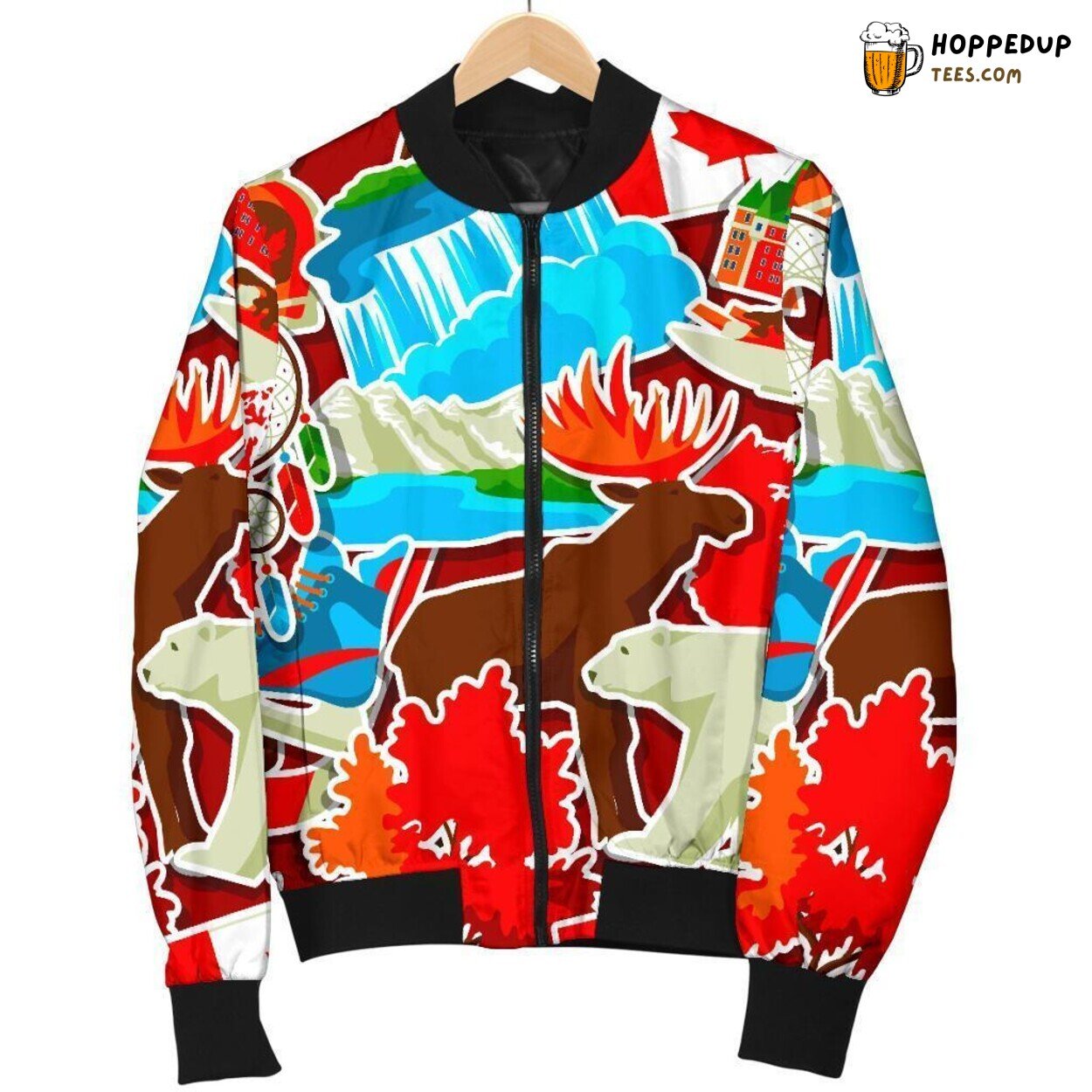 Tribute to Beloved Canada Men’s Bomber Jacket Distinct Pattern Design Art