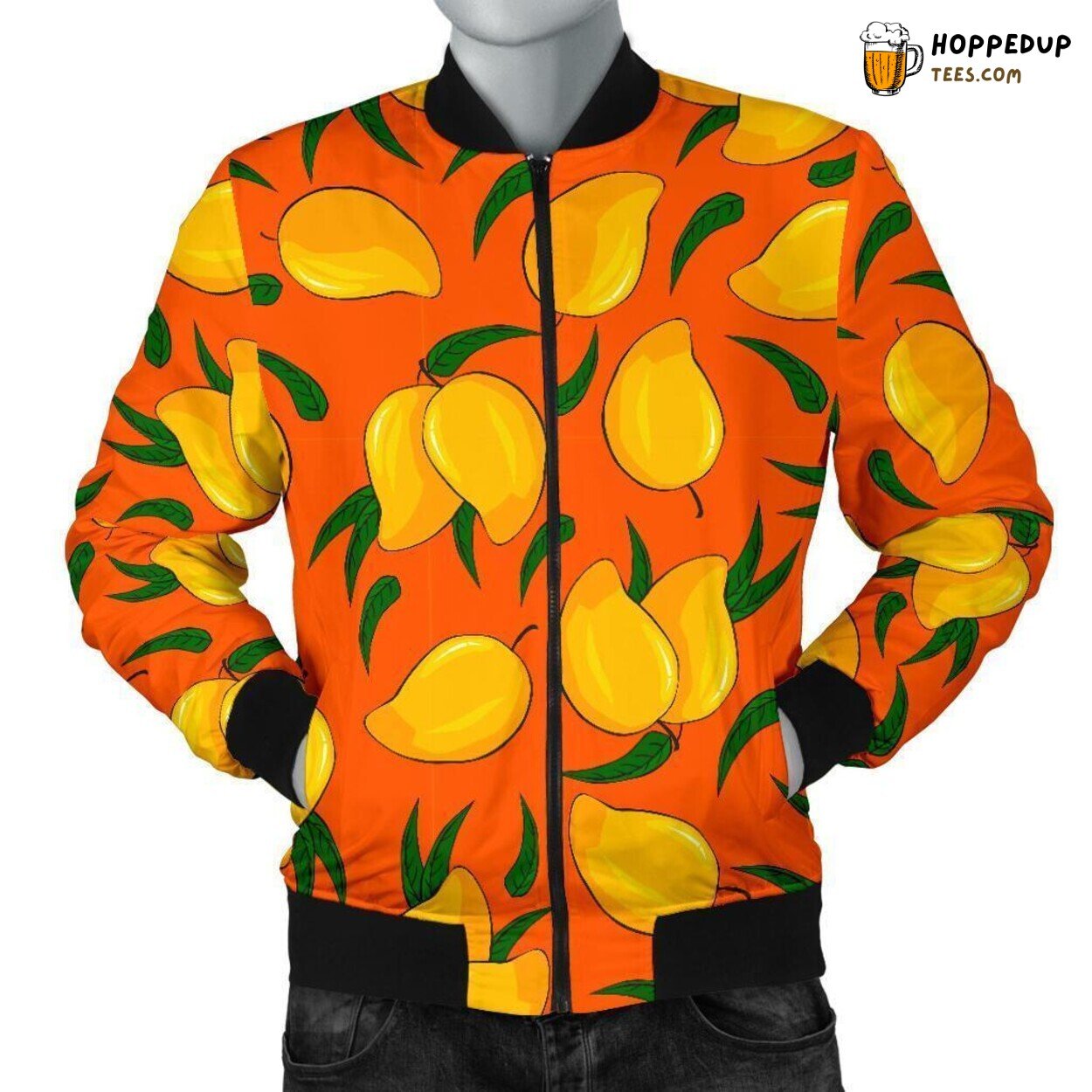Tribute to Tropical Mango Fruit Men’s Bomber Jacket Unique Pattern Design
