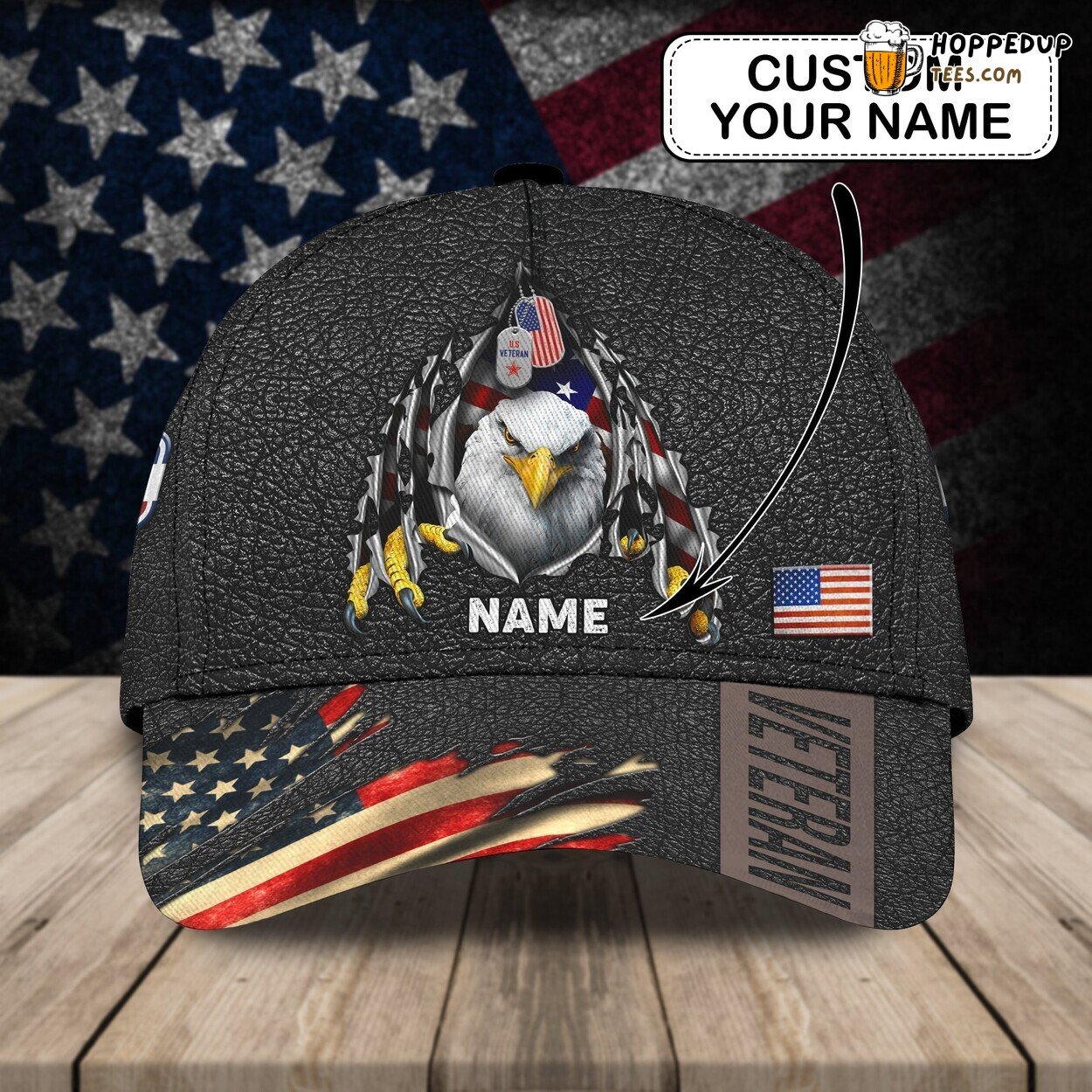 Tribute to Veterans 3D Classic Cap Personalized Name Unique Series