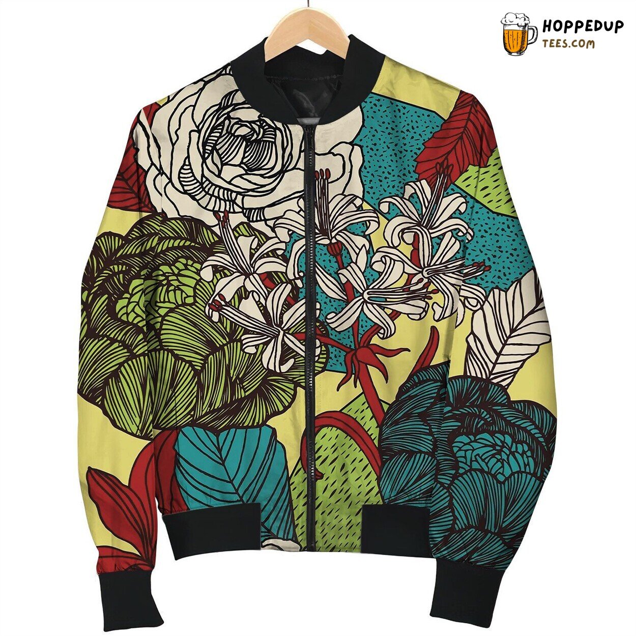 Tropical Background With Exotic Plants Bomber Jacket
