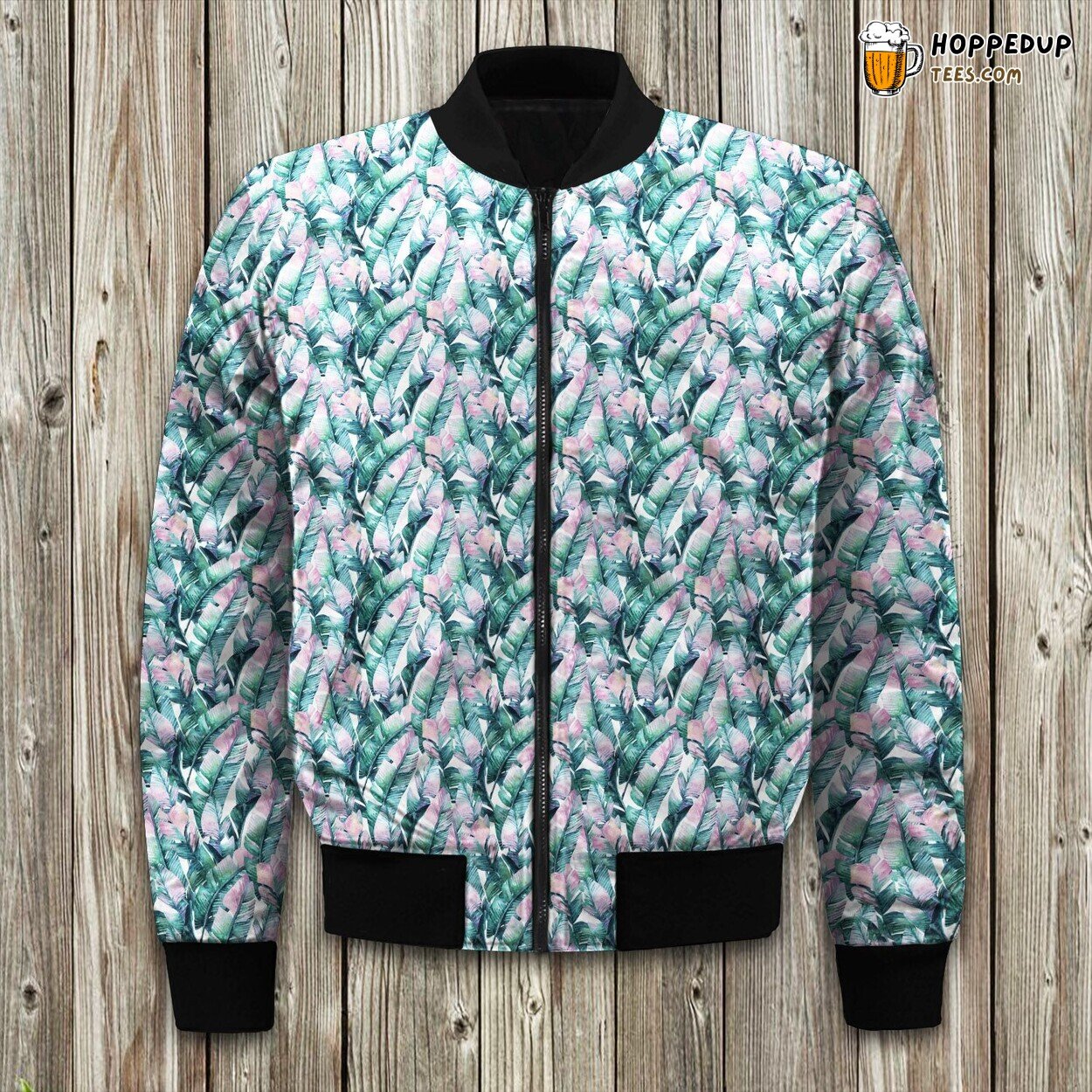 Tropical Banana Leaves Bomber Jacket