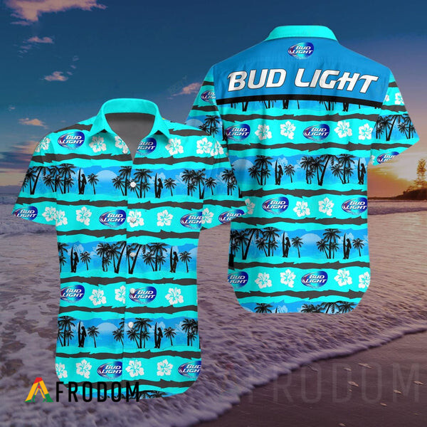 Tropical Beach Bud Light Hawaii Button Shirt HU