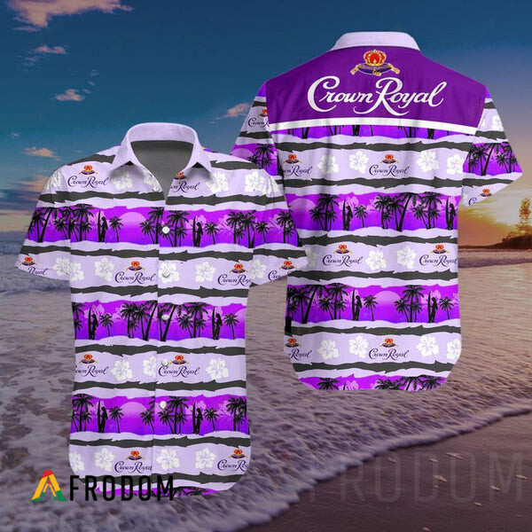 Tropical Beach Crown Royal Hawaii Button Shirt HU