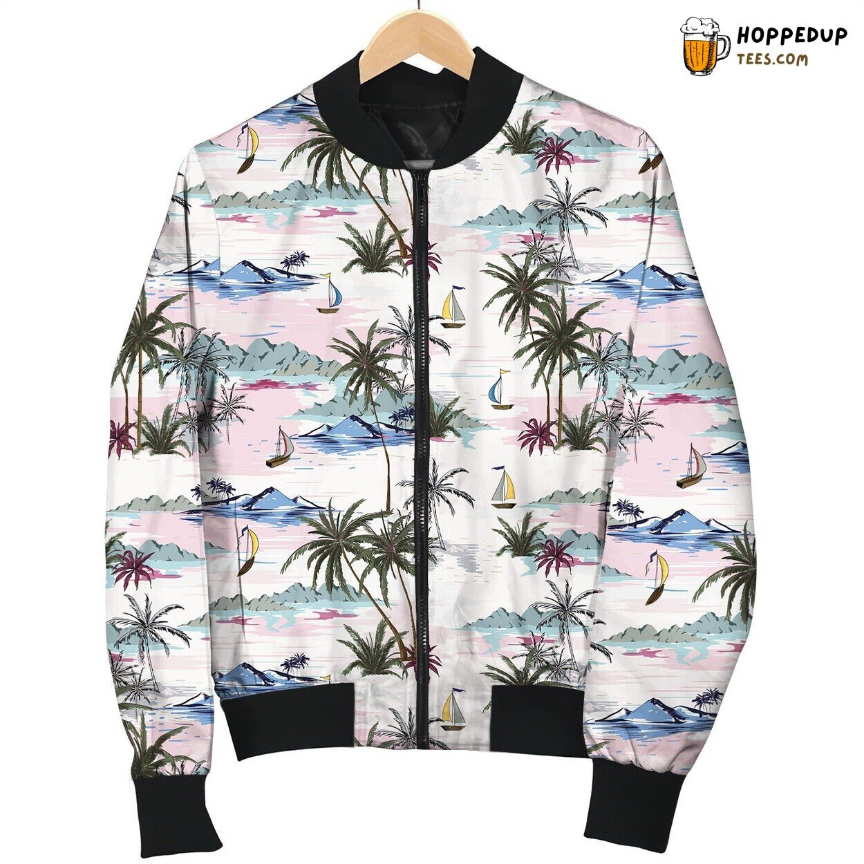 Tropical Coconut Tree Bomber Jacket