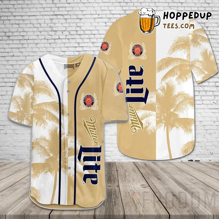 Tropical Coconut Trees Miller Lite Baseball Jersey Unique Design Edition