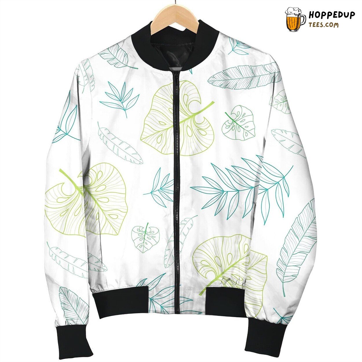 Tropical Drawing Summer Hawaiian Seamless Bomber Jacket