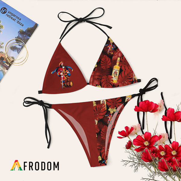 Tropical Floral Captain Morgan Triangle Bikini Set Swimsuit HU