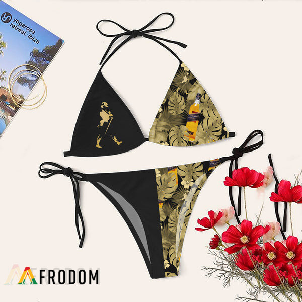 Tropical Floral Johnnie Walker Triangle Bikini Set Swimsuit HU