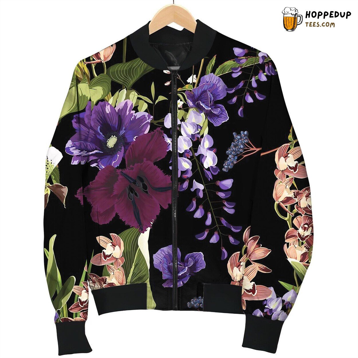 Tropical Floral Seamless Pattern Bomber Jacket