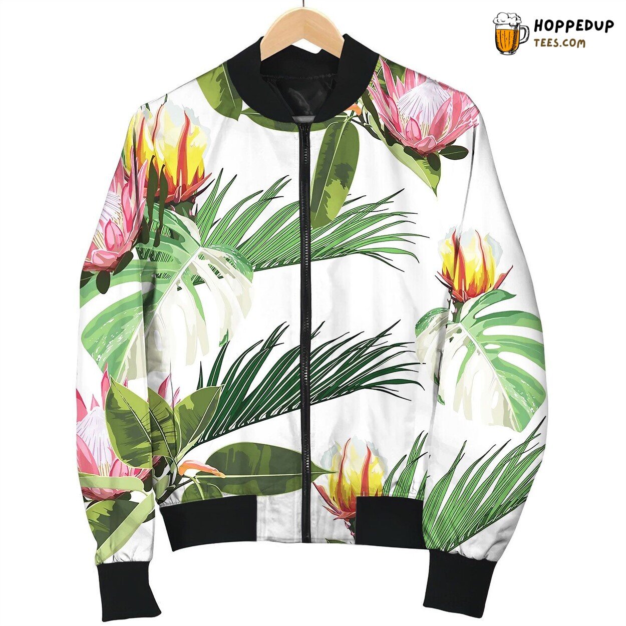 Tropical Floral Summer Seamless Bomber Jacket