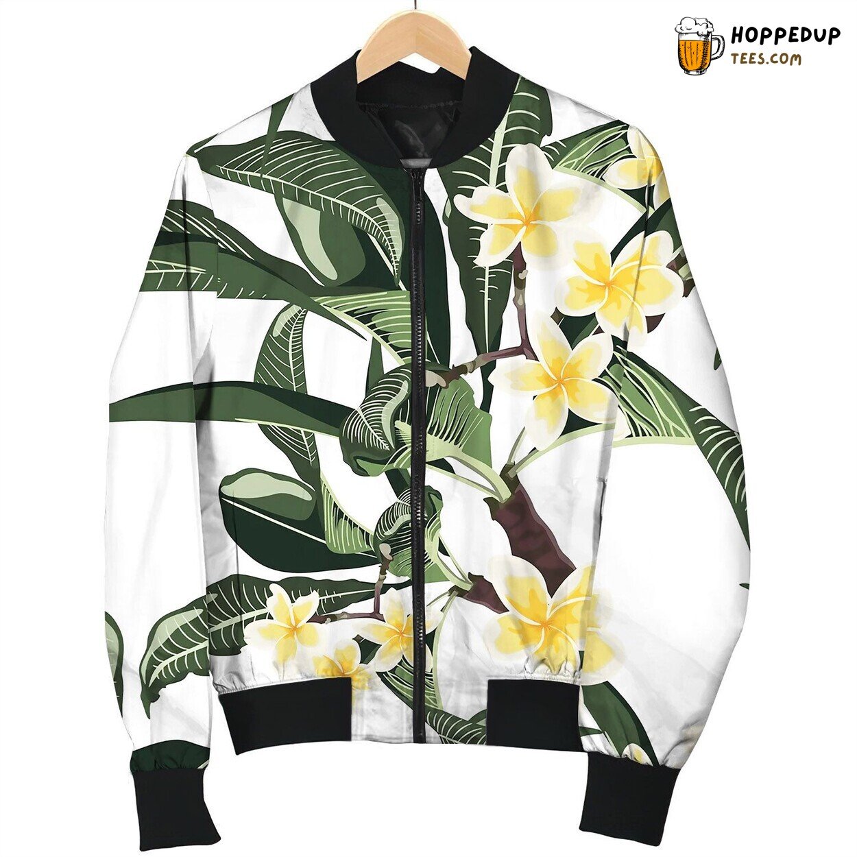 Tropical Floral Summer Seamless Pattern Travel Bomber Jacket