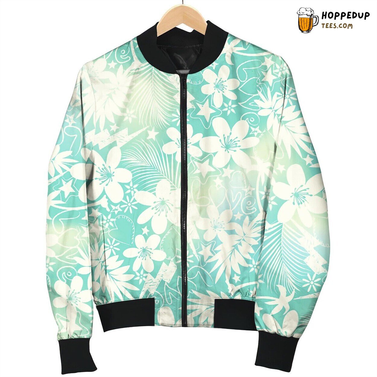 Tropical Floral With Love Seamless Pattern Bomber Jacket