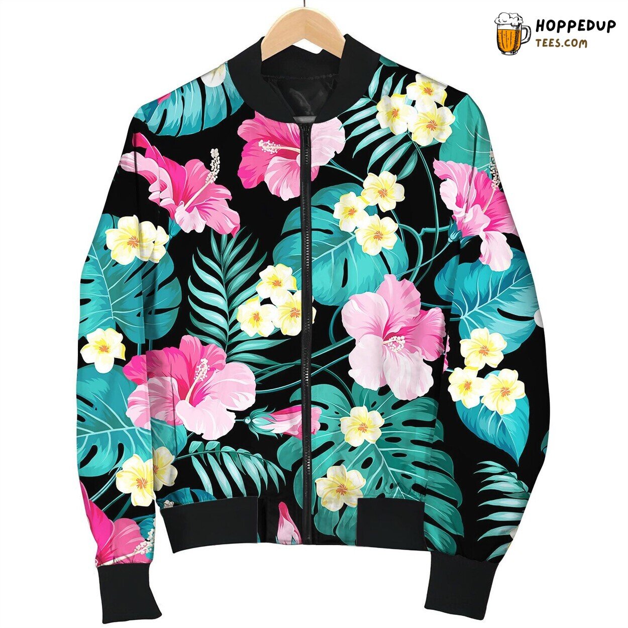 Tropical Flowers And Jungle Palms Bomber Jacket