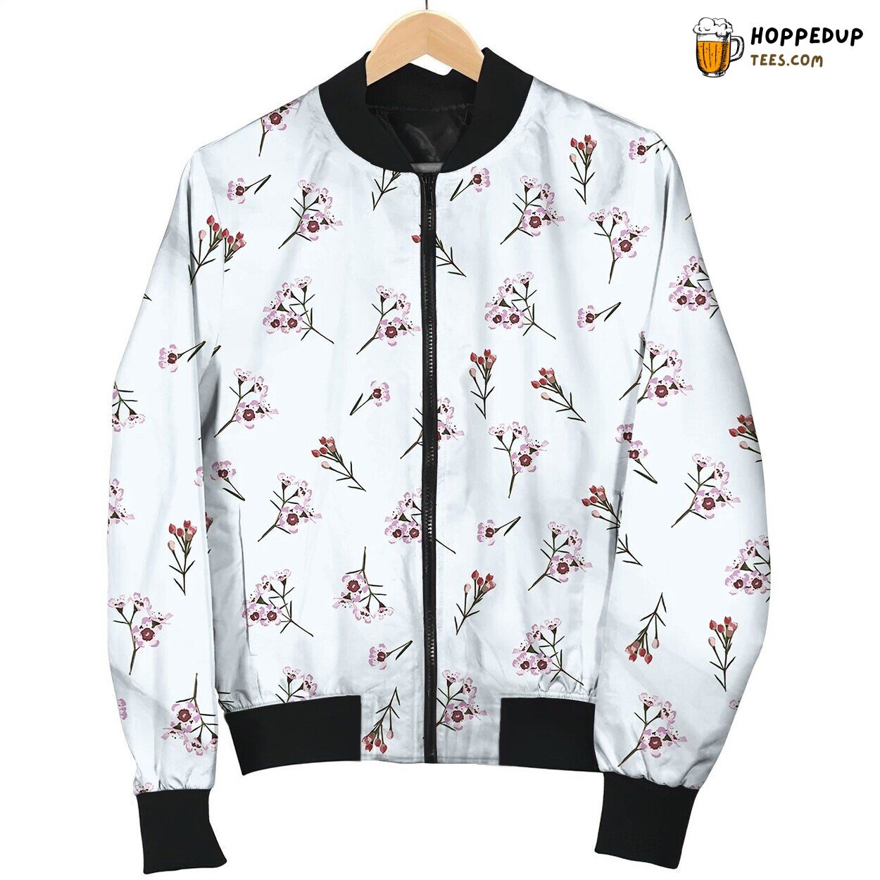 Tropical Flowers Plant Seamless Bomber Jacket