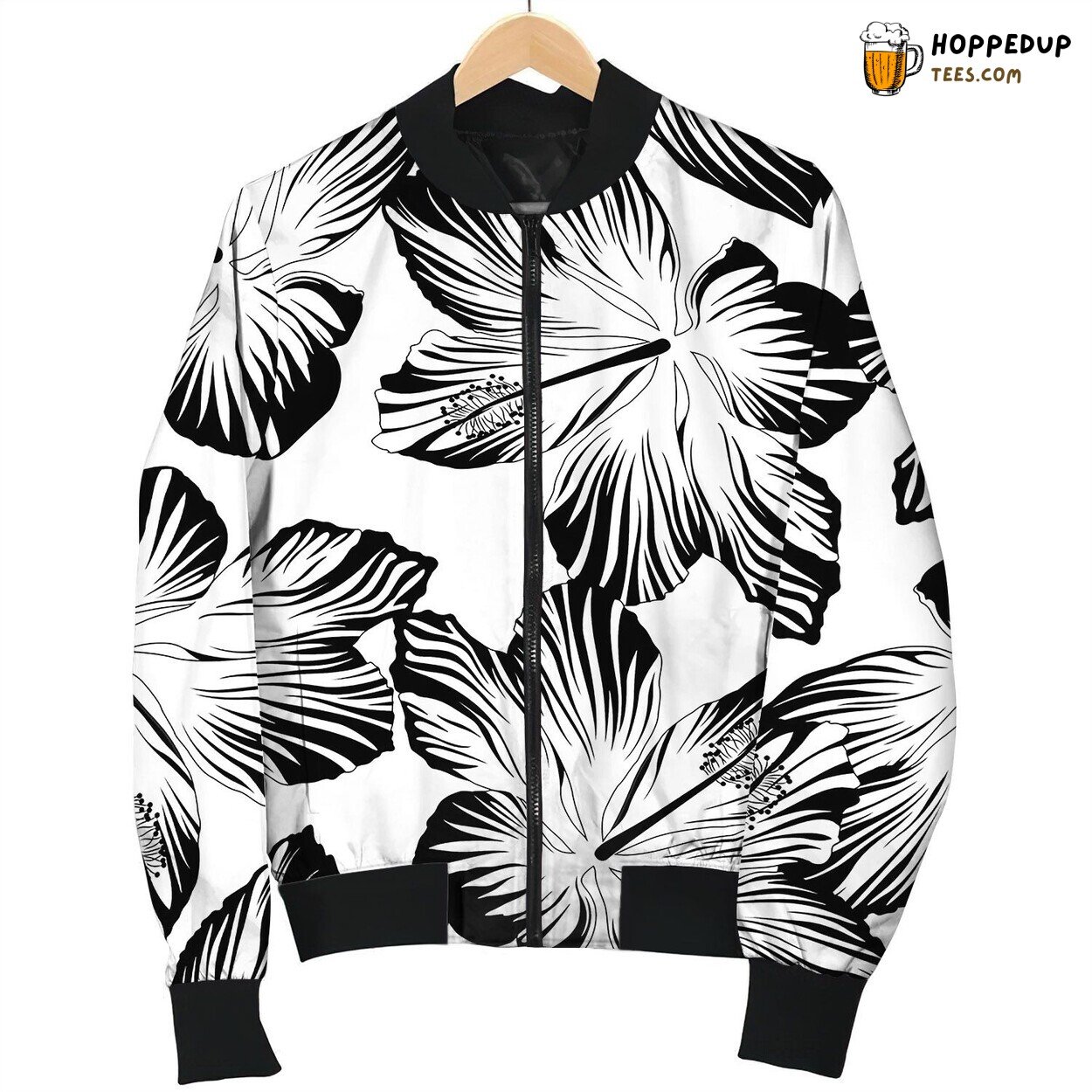 Tropical Flowers Seamless Pattern Bomber Jacket
