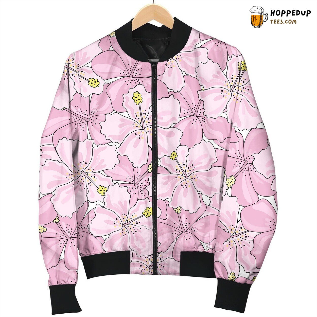 Tropical Flowers Travel Seamless Bomber Jacket