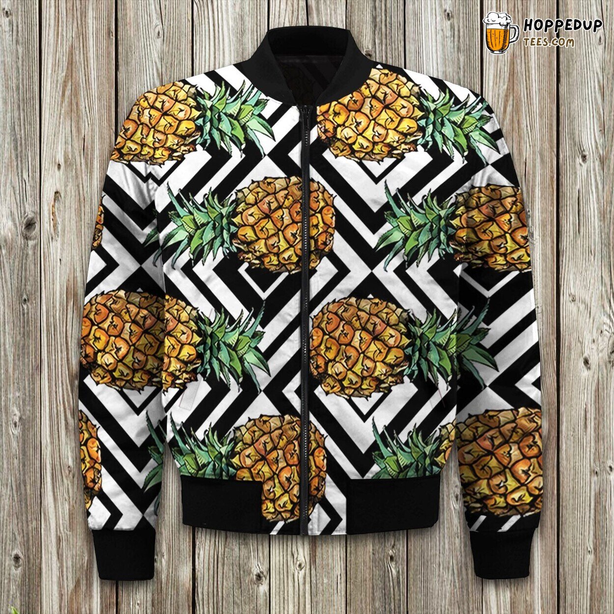 Tropical Fruit Pineapple Bomber Jacket