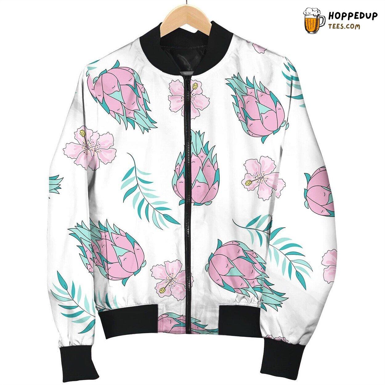 Tropical Fruit Travel Seamless Pattern Bomber Jacket