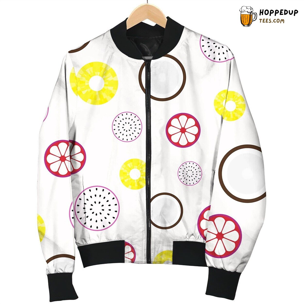 Tropical Fruits Seamless Pattern Bomber Jacket