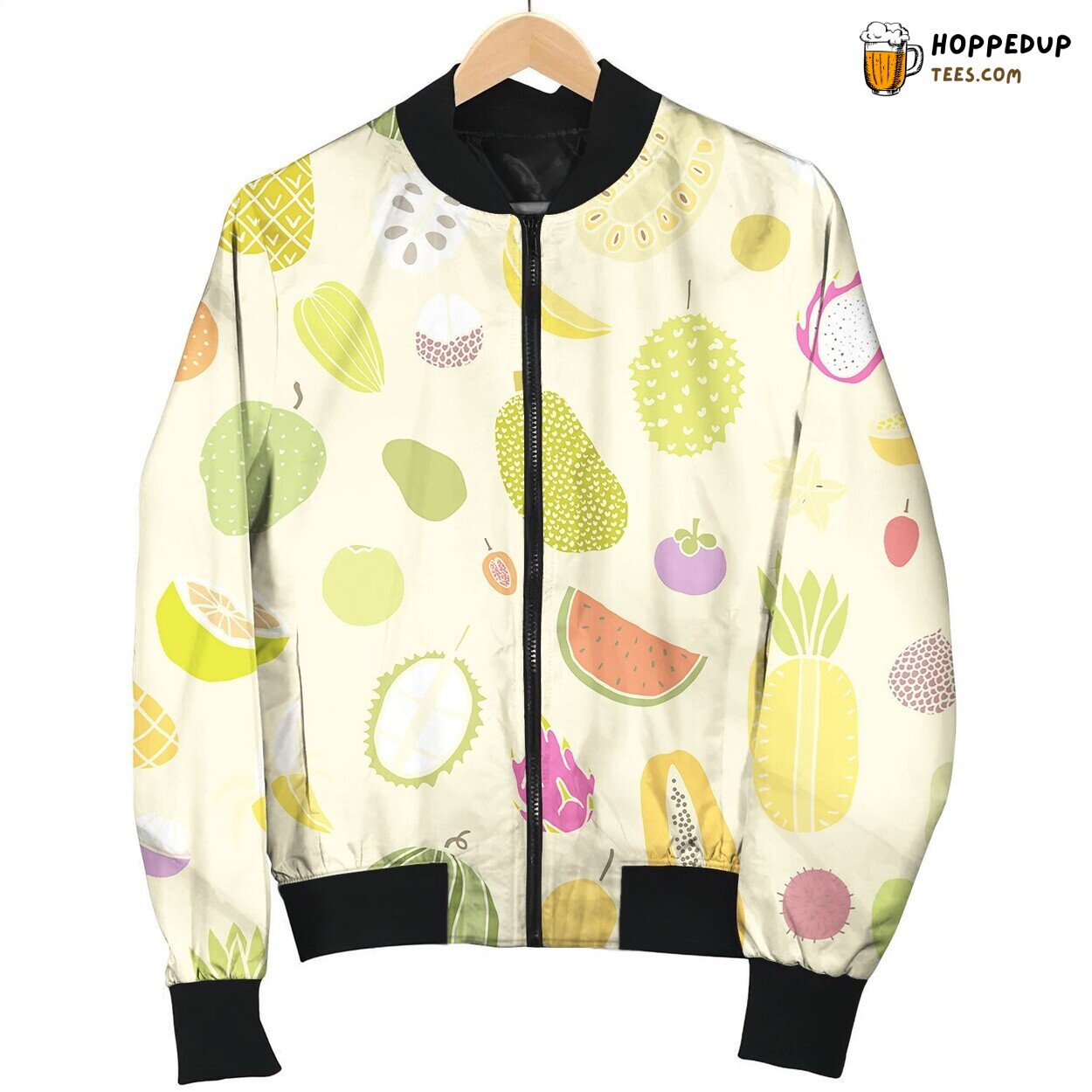 Tropical Fruits Seamless Pattern Love Bomber Jacket