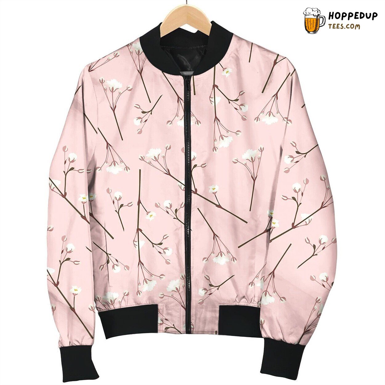 Tropical Garden Flowers Plant Seamless Bomber Jacket