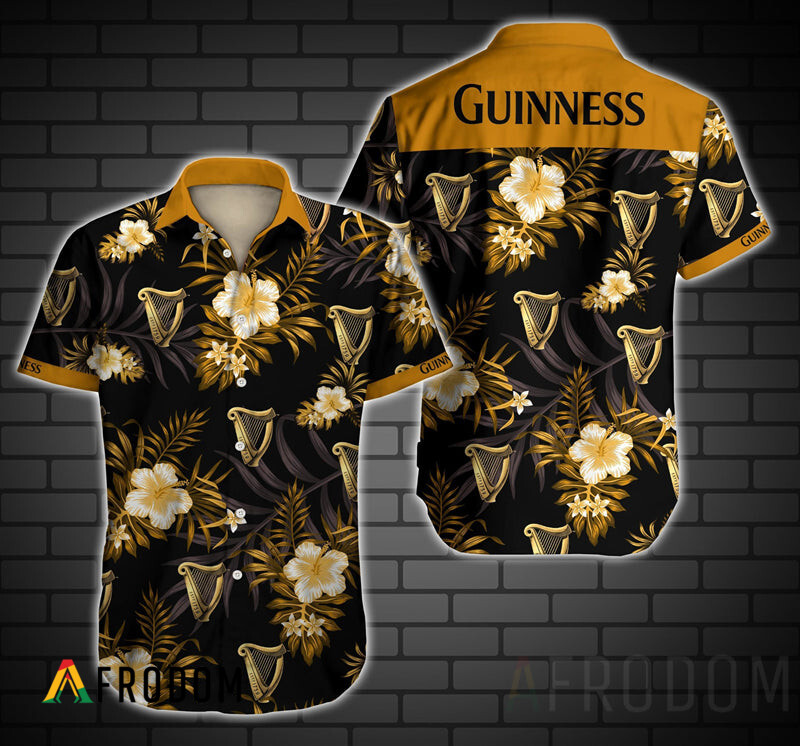 Tropical Guinness Beer Hawaii Button Shirt HU