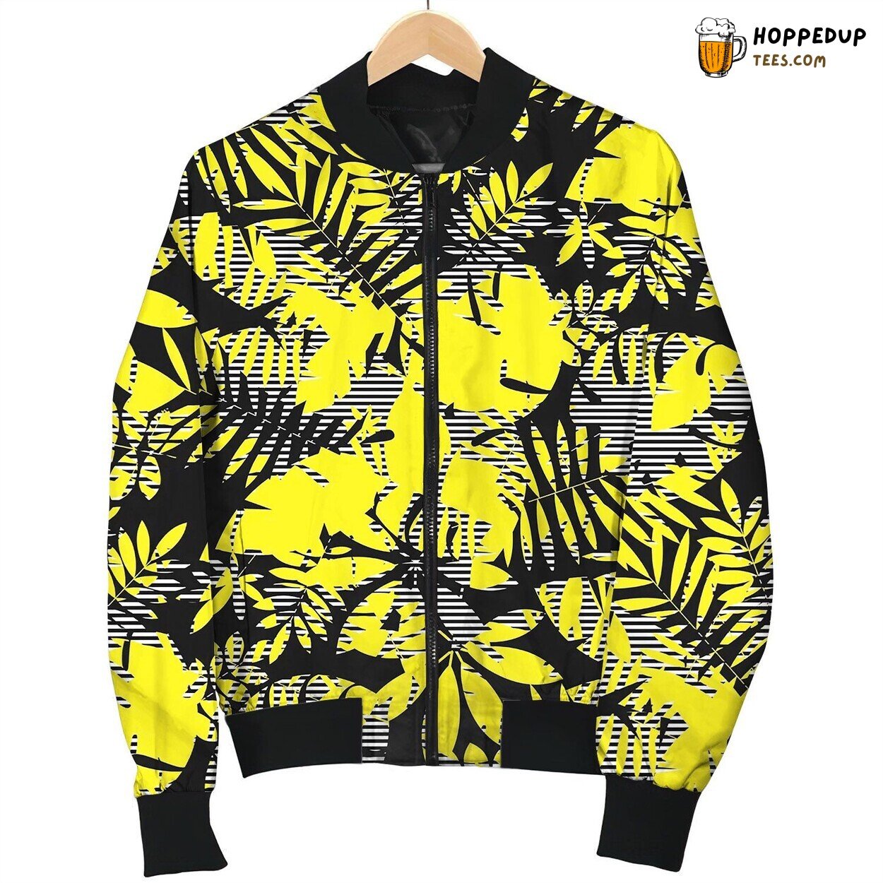 Tropical Jungle Foliage Seamless Pattern Bomber Jacket