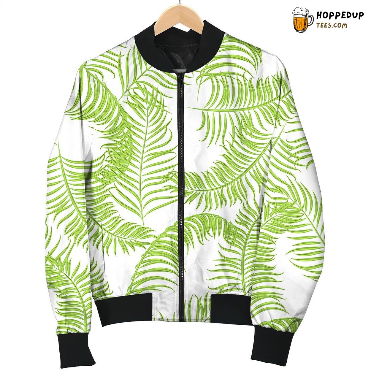 Tropical Jungle Palm Leaves Pattern Bomber Jacket