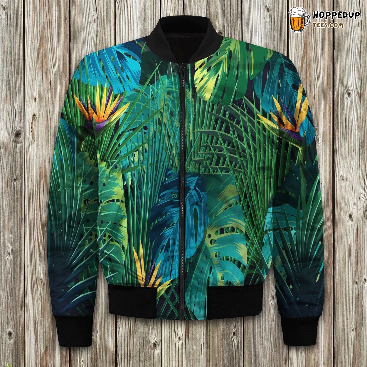 Tropical Large Leaf Bomber Jacket