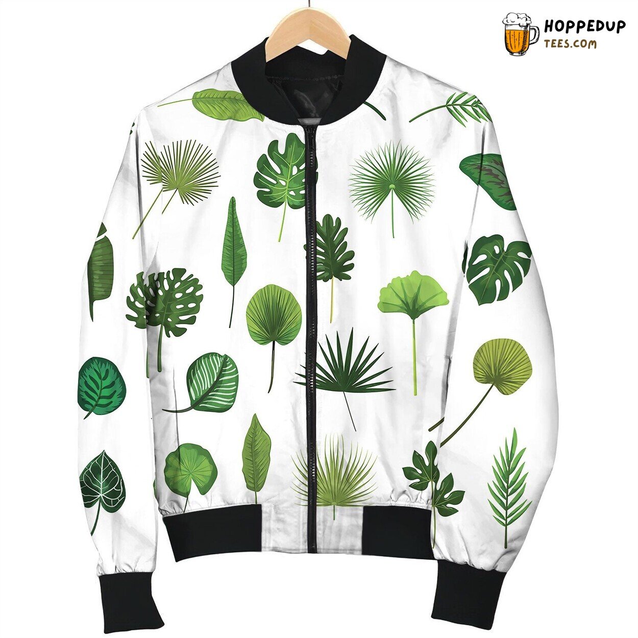 Tropical Leaves Cute Bomber Jacket