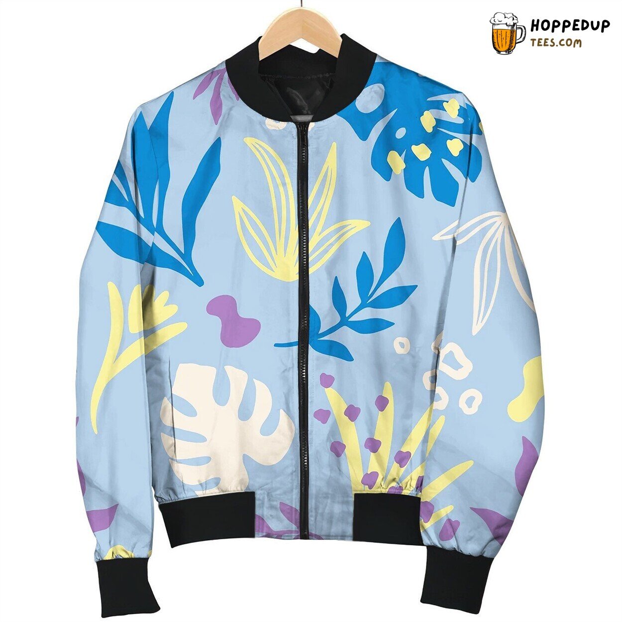 Tropical Leaves Seamless Pattern Awesome Bomber Jacket