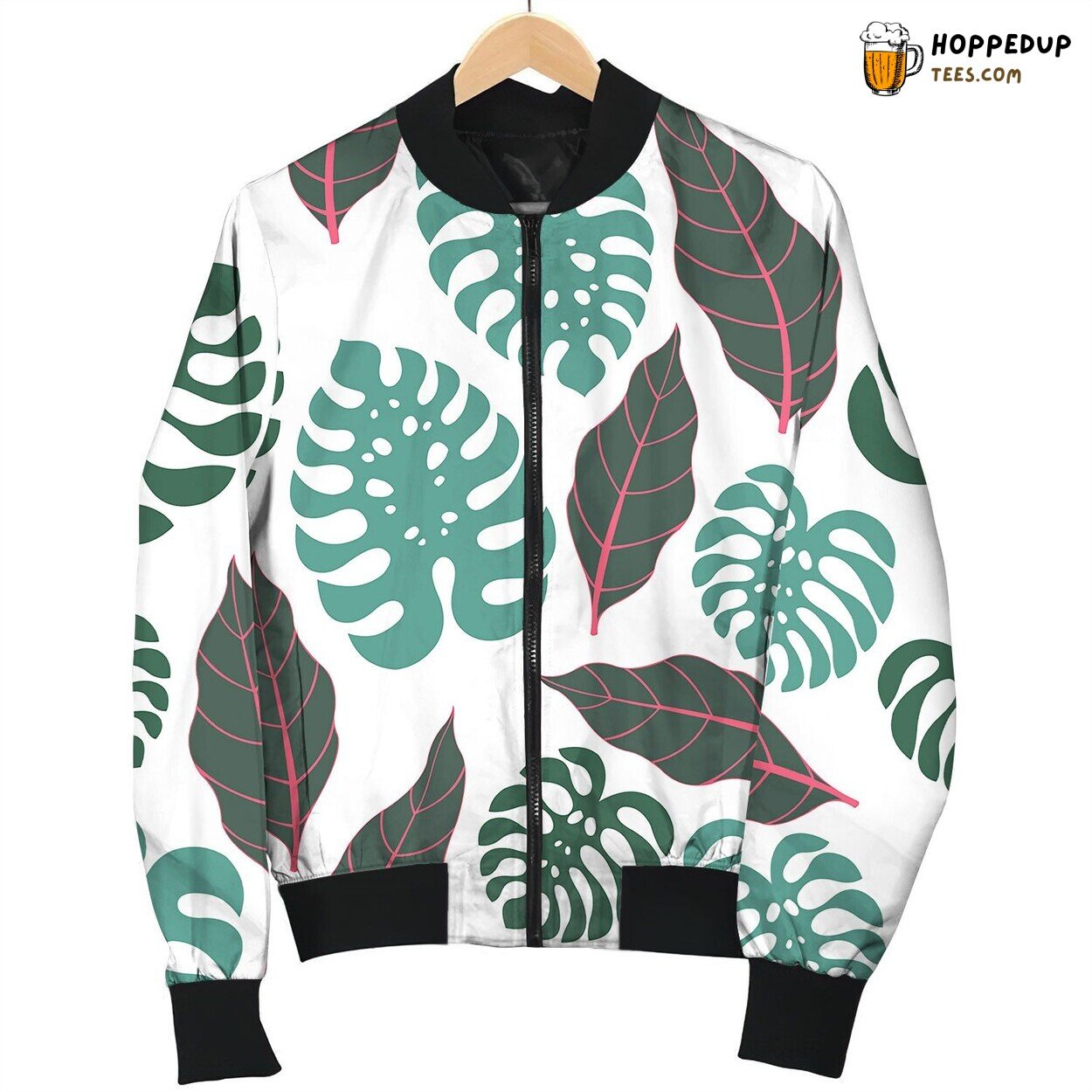 Tropical Leaves Seamless Pattern Beautiful Bomber Jacket