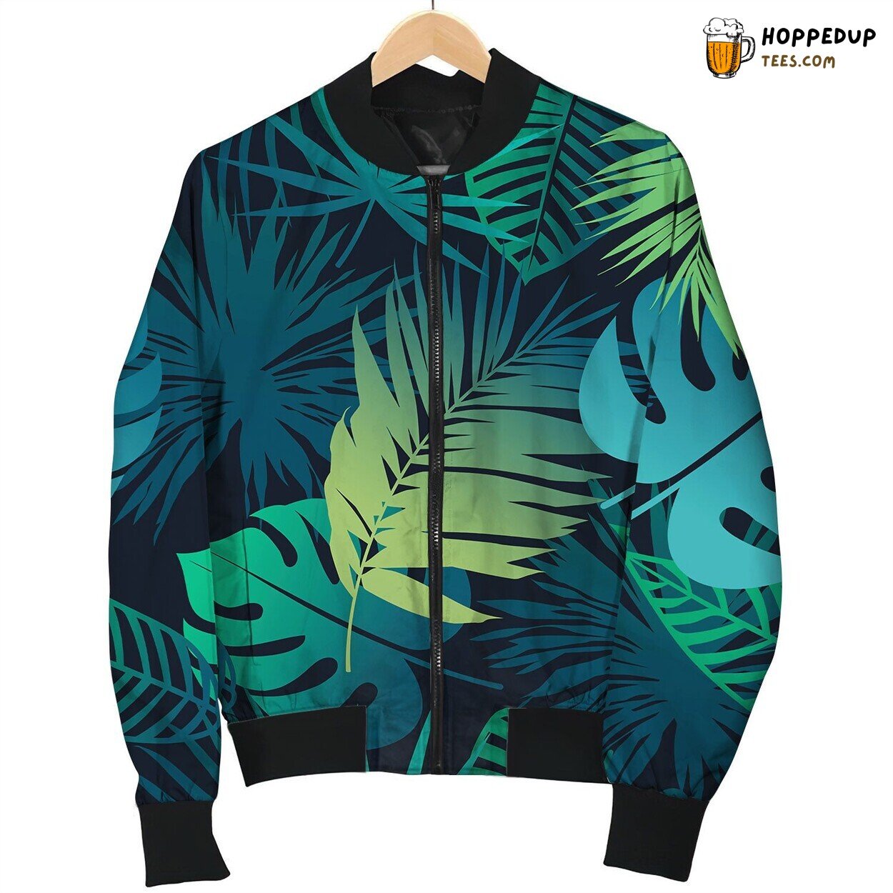 Tropical Leaves Seamless Pattern Great Bomber Jacket