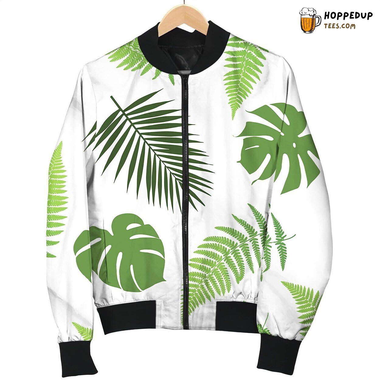 Tropical Leaves Seamless Pattern Lovely Bomber Jacket