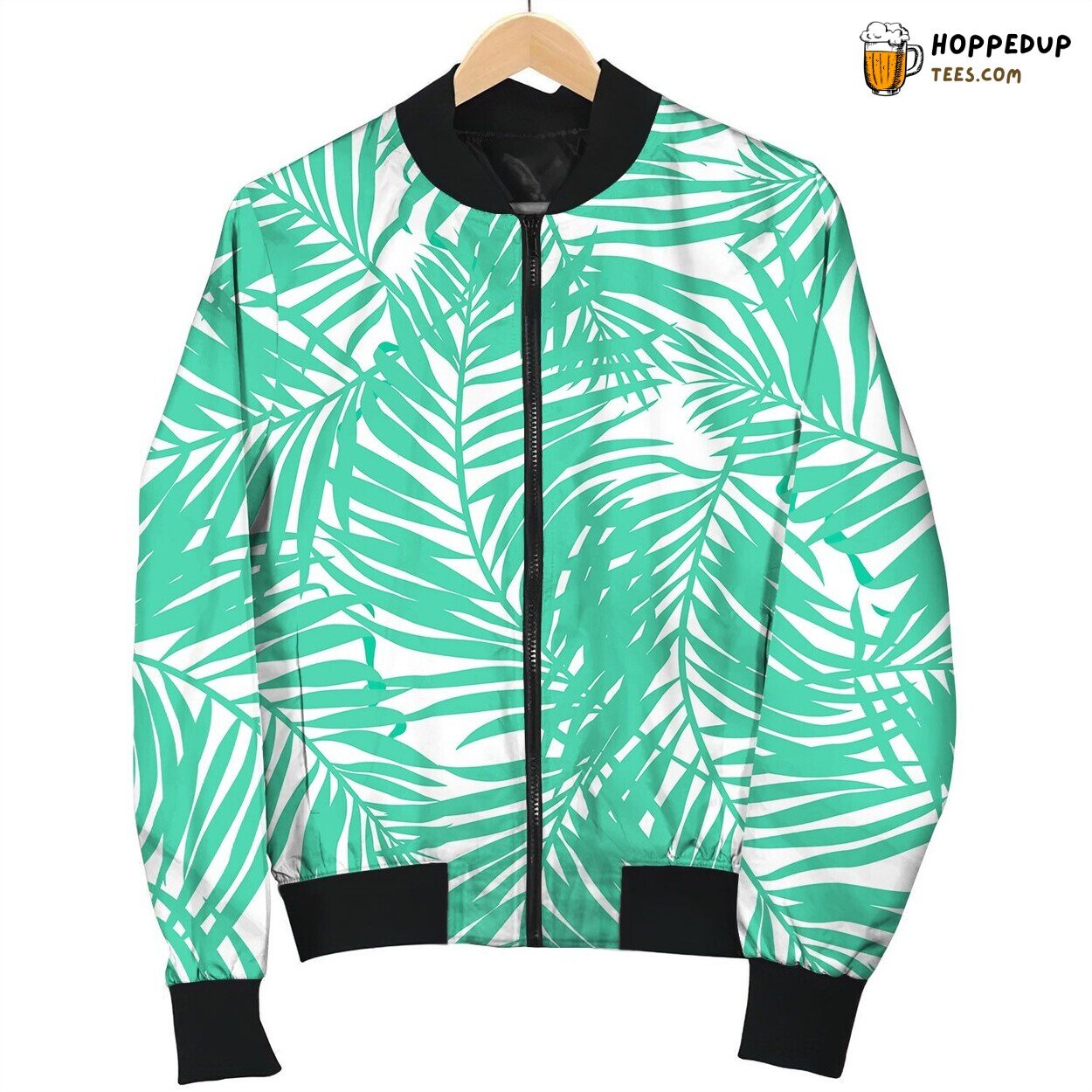 Tropical Lush Palms Seamless Pattern Bomber Jacket