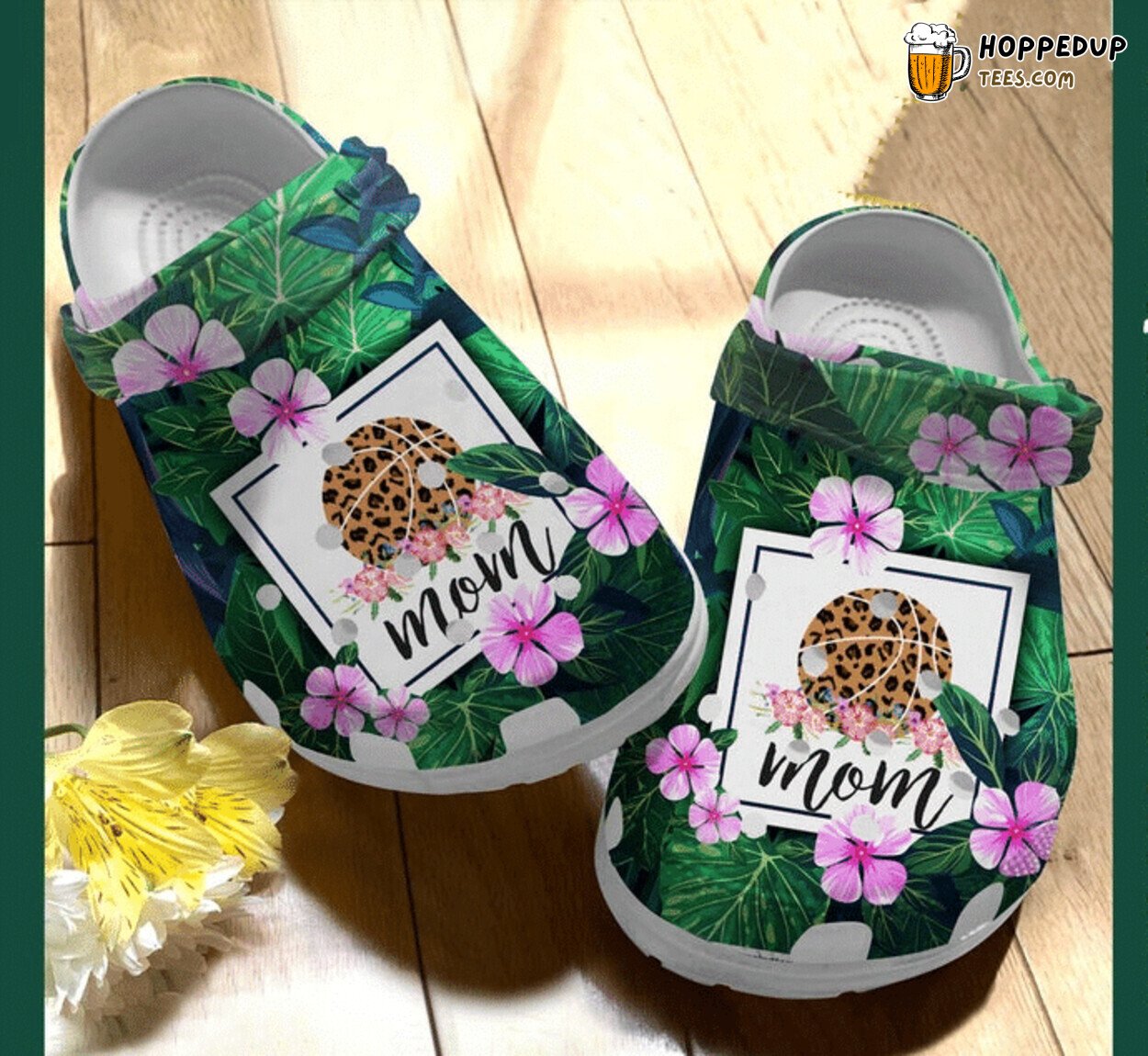 Tropical Mom Basketball Pattern Rubber Comfortable Women Shoes