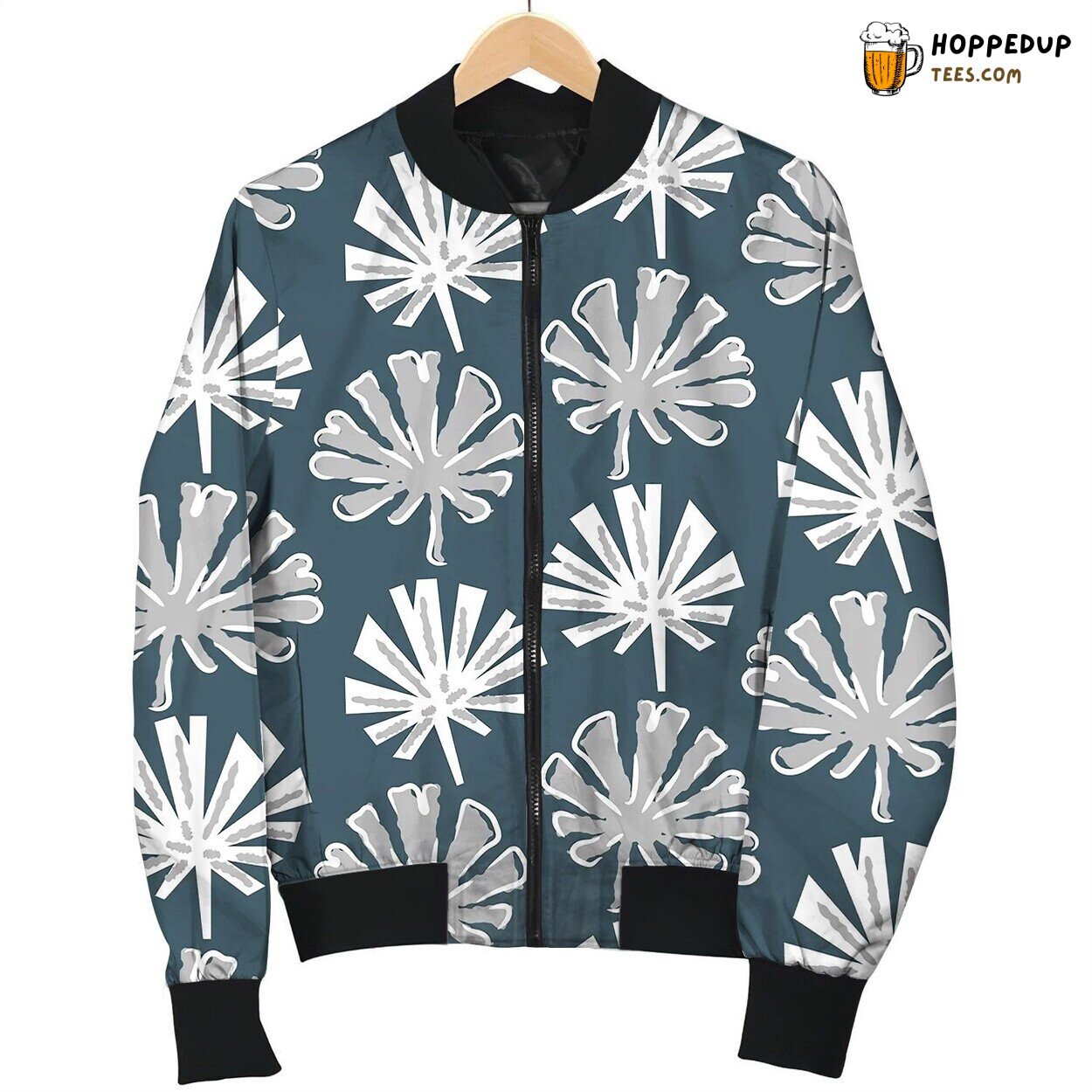 Tropical Monstera Leaves Seamless Bomber Jacket