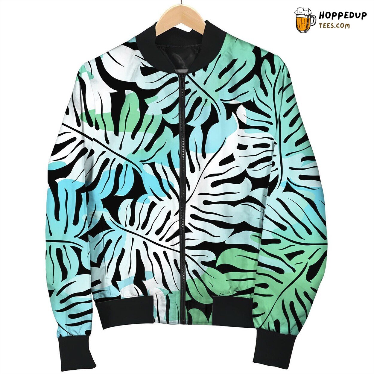 Tropical Monstera Seamless Pattern In Colours Bomber Jacket
