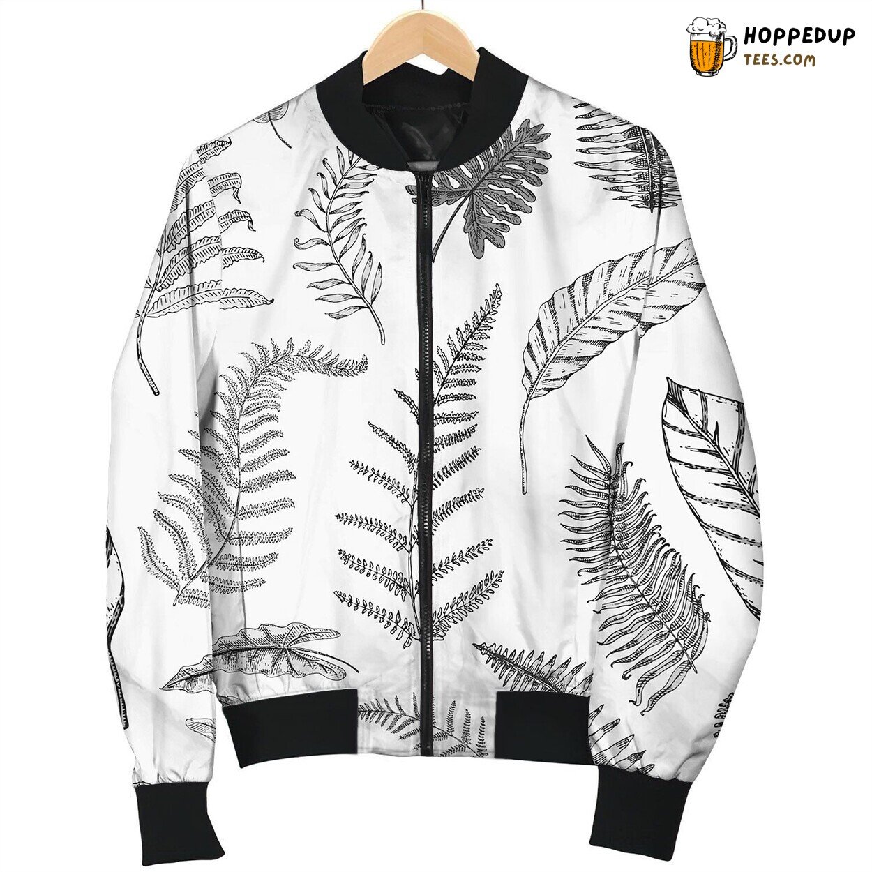 Tropical Or Exotic Leaves Seamless Pattern Bomber Jacket