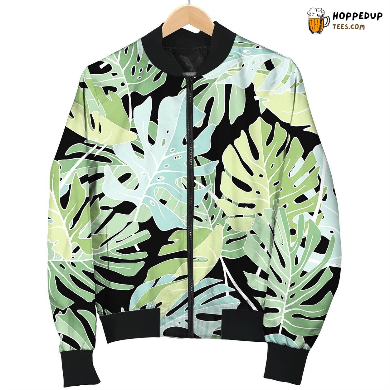 Tropical Palm Leaves Bomber Jacket