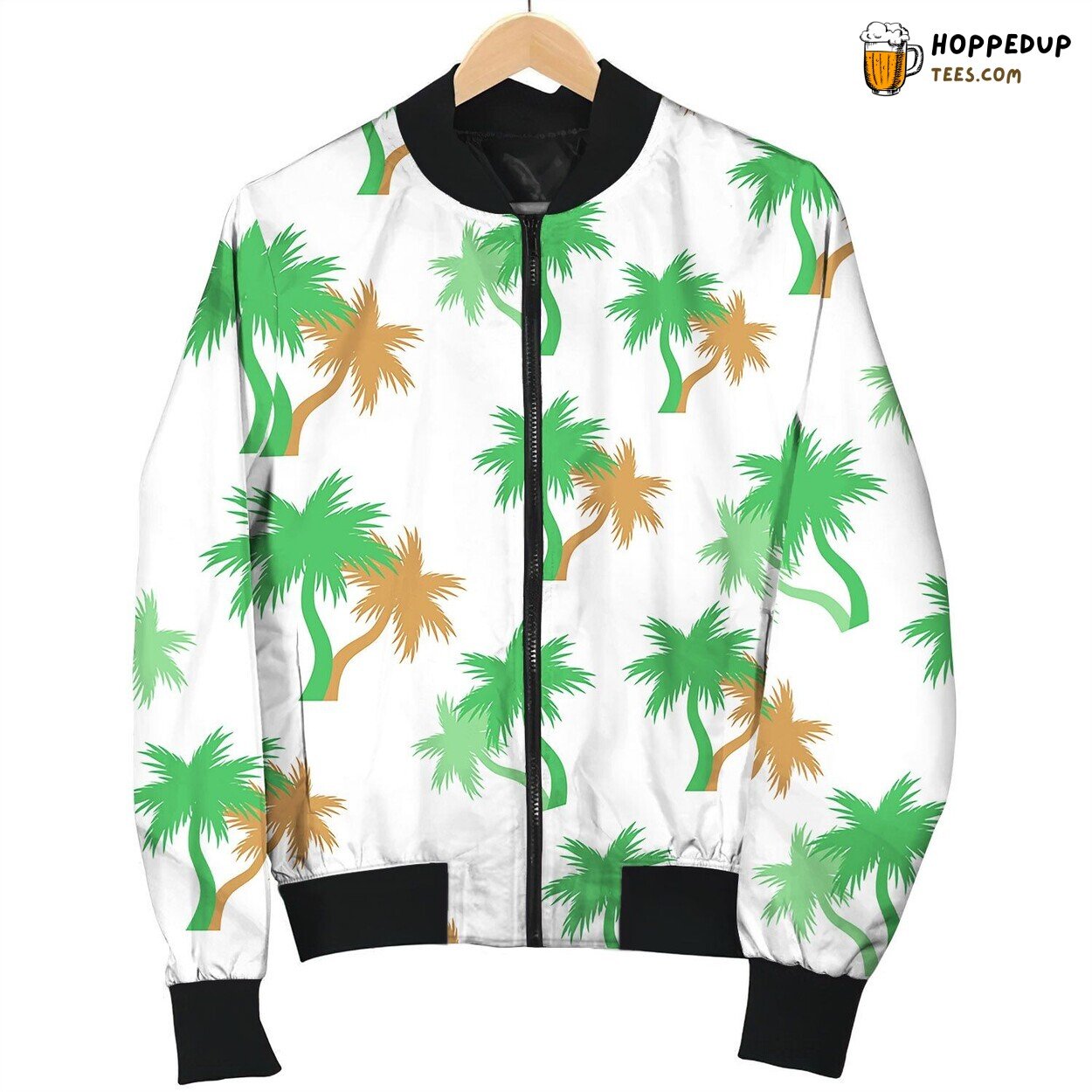 Tropical Palm Trees Seamless Pattern Bomber Jacket