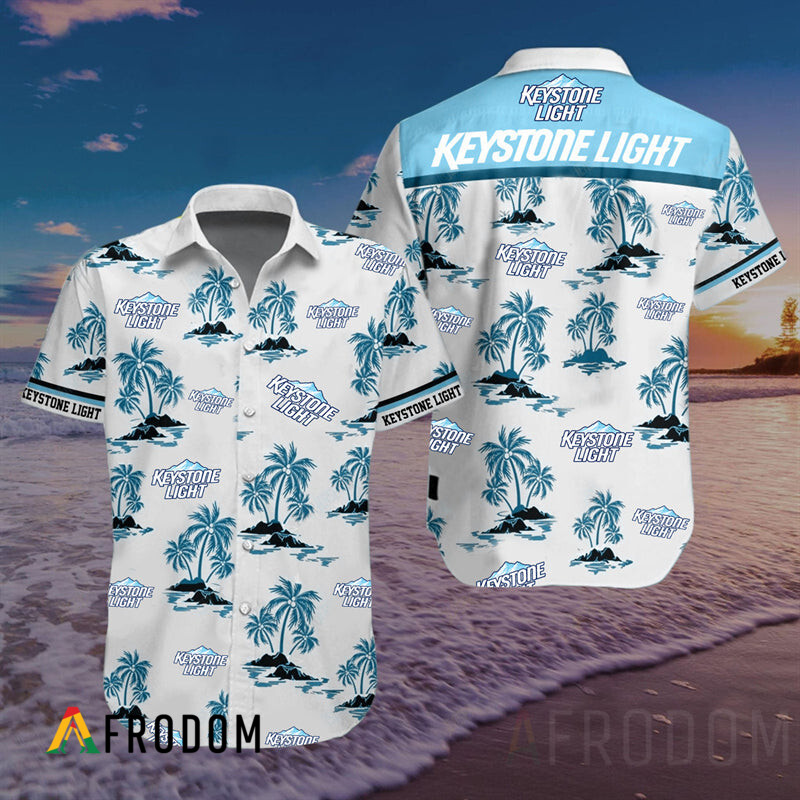 Tropical Palms Keystone Light Hawaii Button Shirt HU