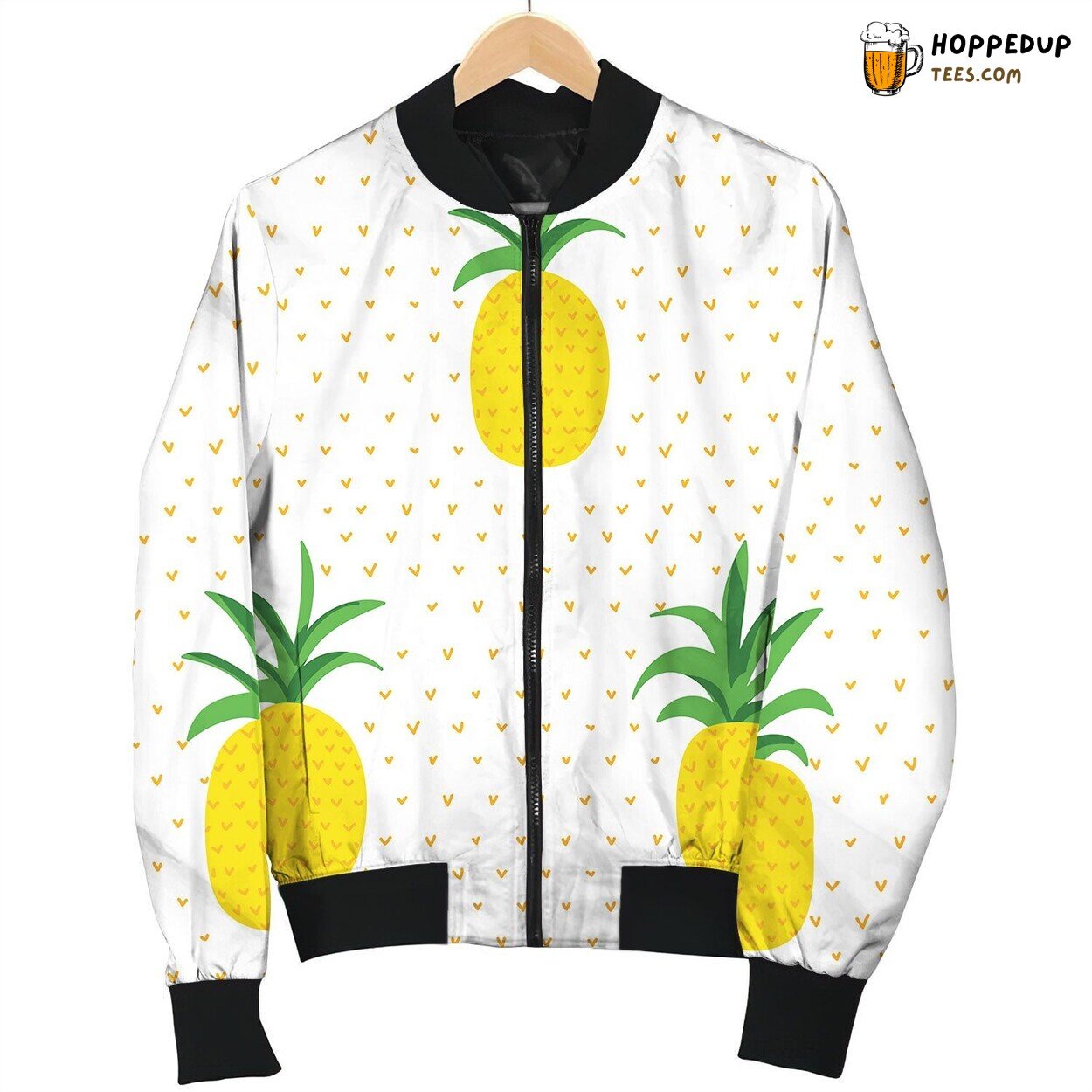 Tropical Pattern Pineapples Retro Background Bomber Jacket