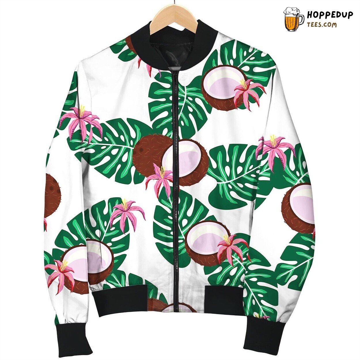 Tropical Pattern With Coconut Bomber Jacket