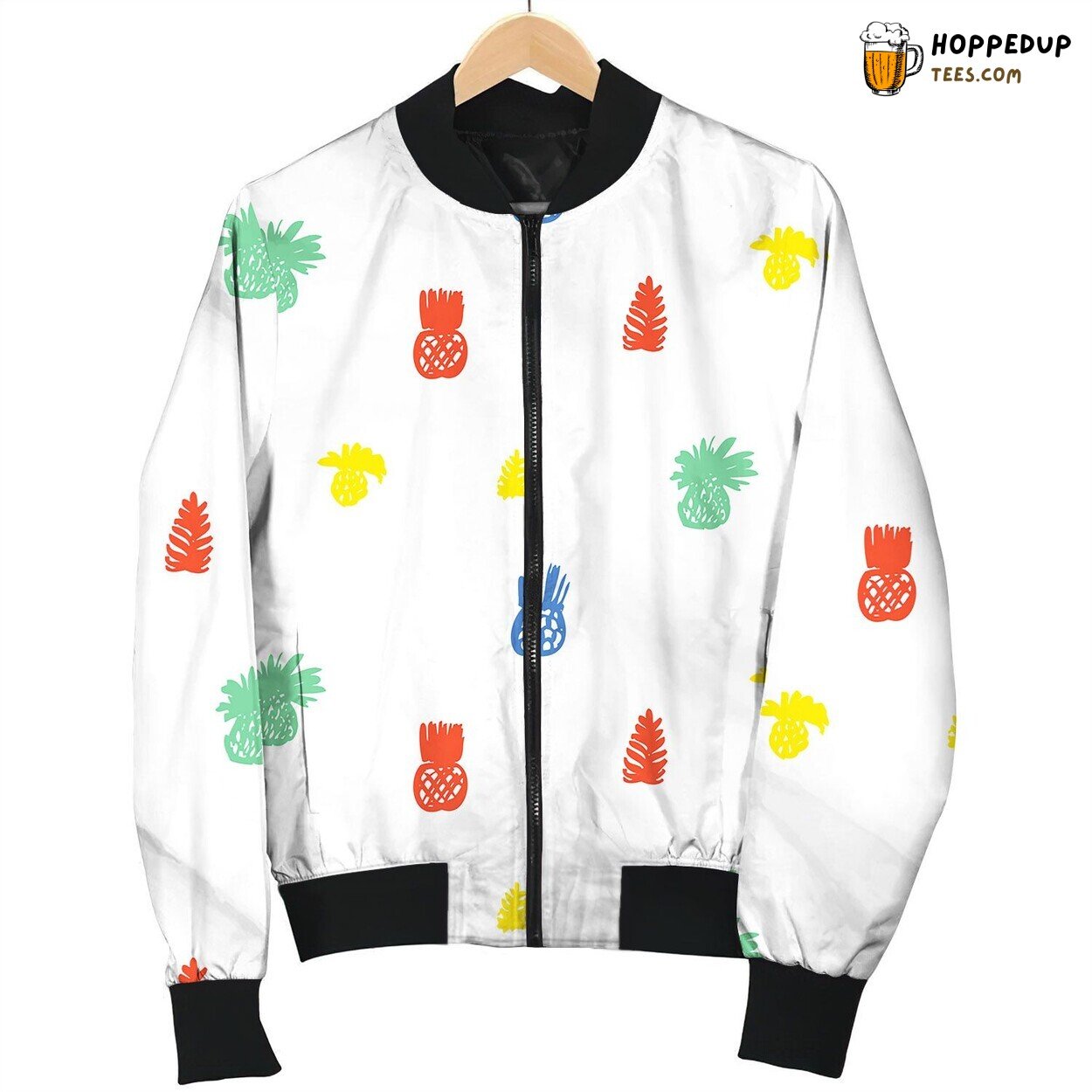 Tropical Pattern With Fruits And Leafs Bomber Jacket