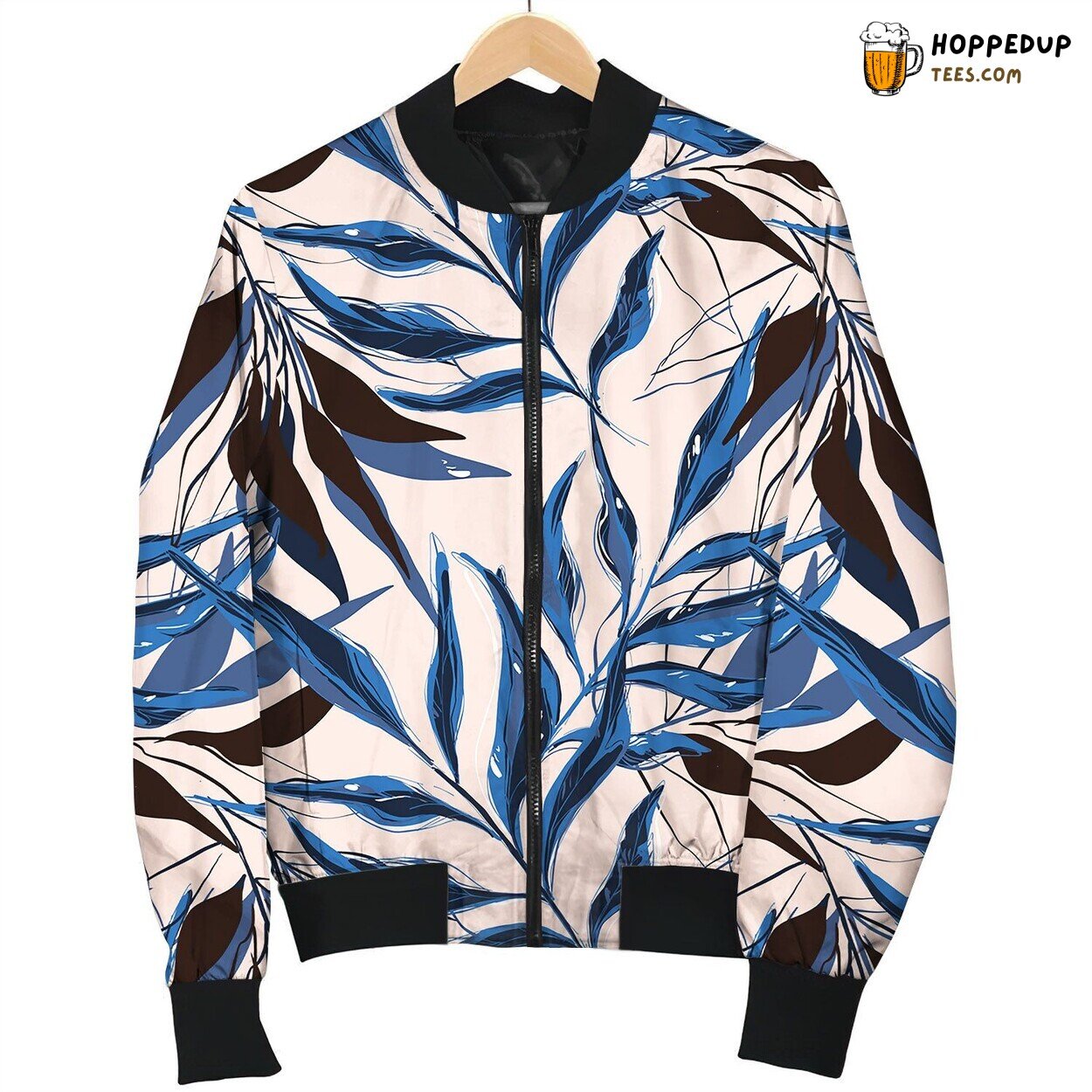 Tropical Pattern With Palm Tree Banana Leaves Bomber Jacket