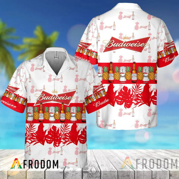 Tropical Pineapple Budweiser Hawaiian Shirt And Shorts Set HU