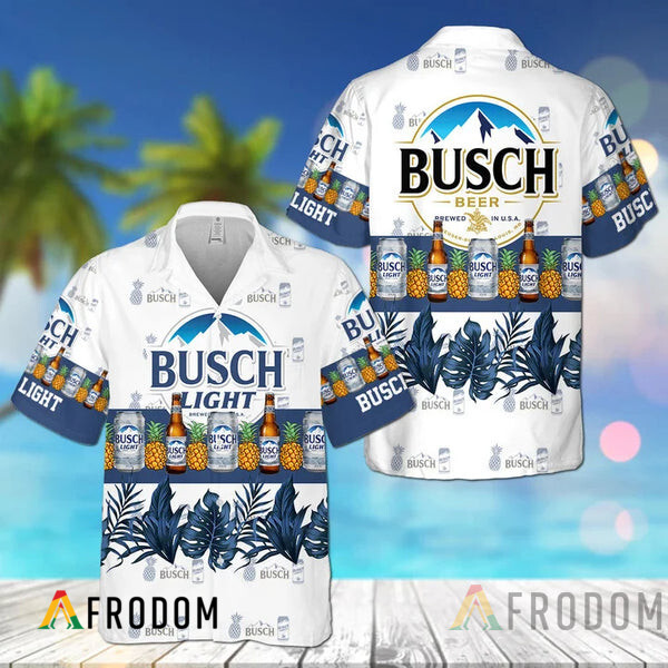 Tropical Pineapple Busch Light Hawaiian Shirt And Shorts Set HU